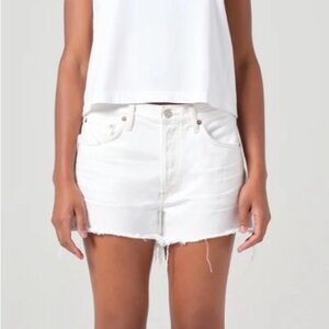 AGOLDE Parker Vintage Cutoff Denim Shorts Repose White Size 26